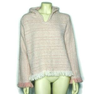 Earth Ragz Baja Hoodie Pink Fringe Bottom